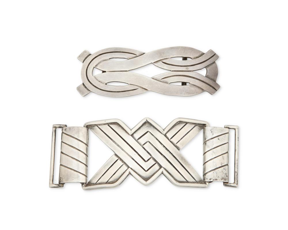 TWO HECTOR AGUILAR SILVER BELT