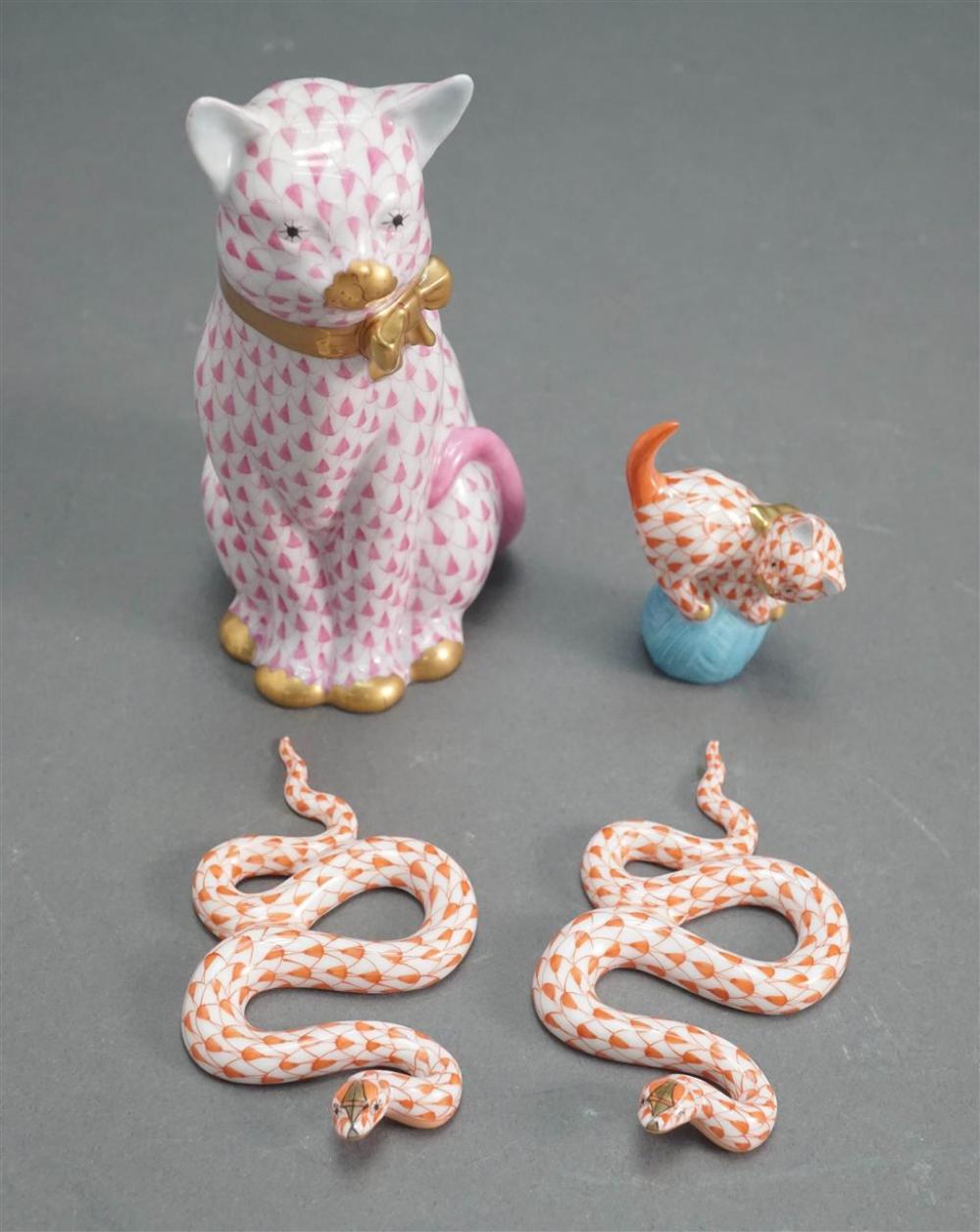 TWO HEREND CATS AND TWO SNAKES, H