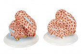 TWO HEREND FISHNET PORCELAIN B