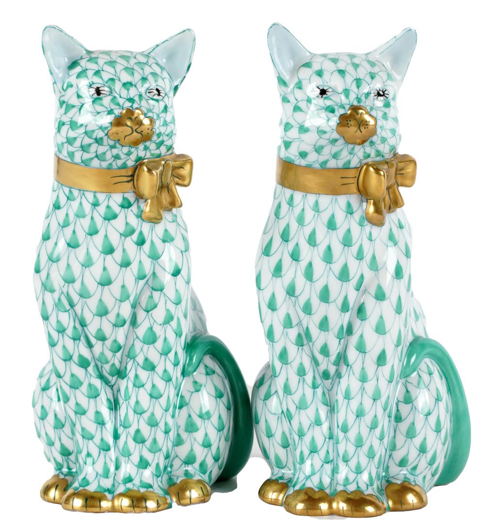 TWO HEREND GREEN FISHNET