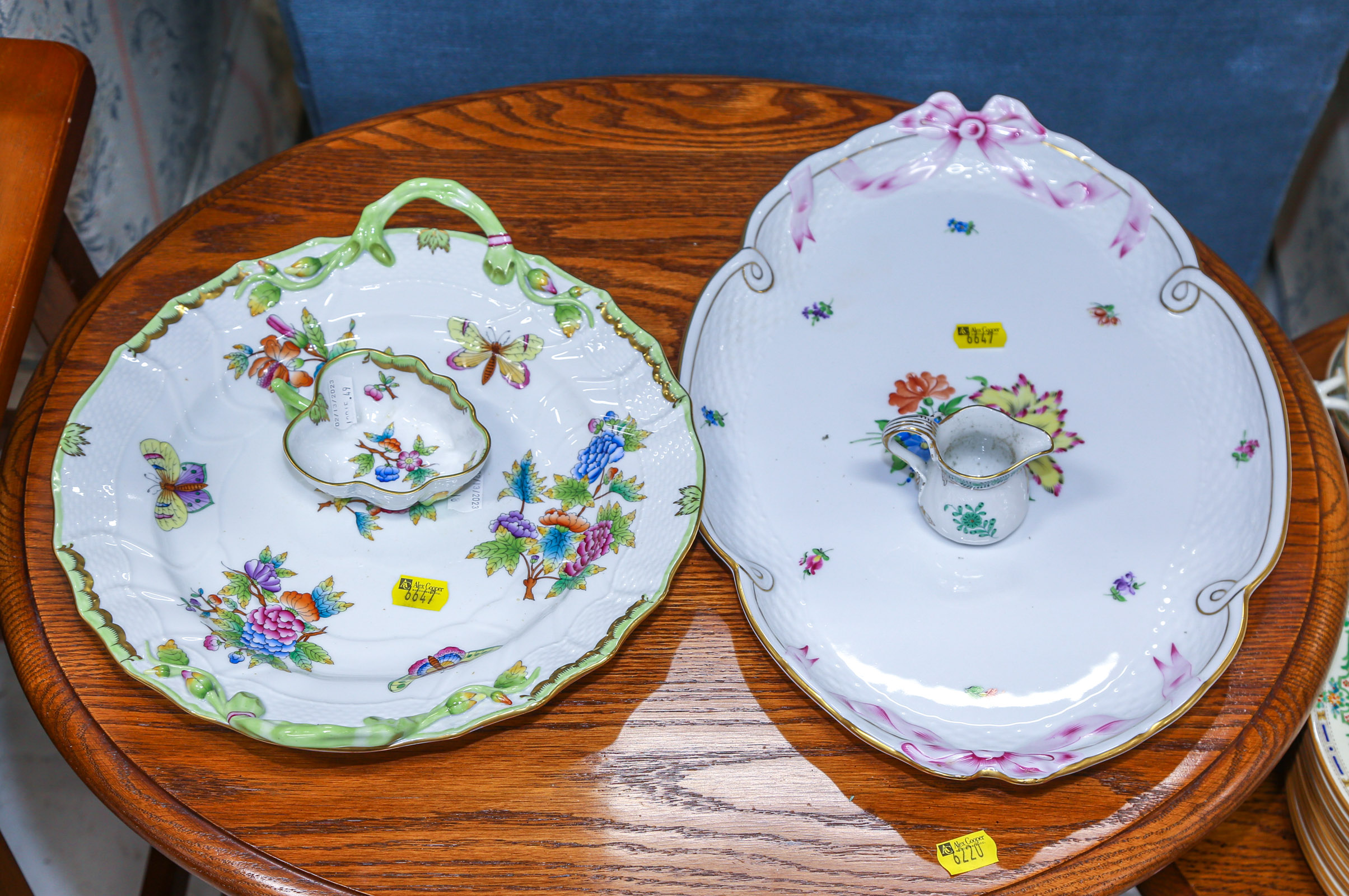 TWO HEREND PLATTERS WITH SMALL