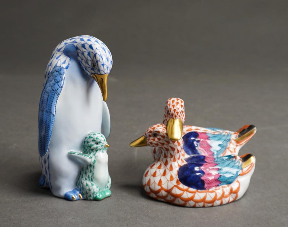 TWO HEREND PORCELAIN FIGURAL GROUPS