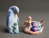 TWO HEREND PORCELAIN FIGURAL G