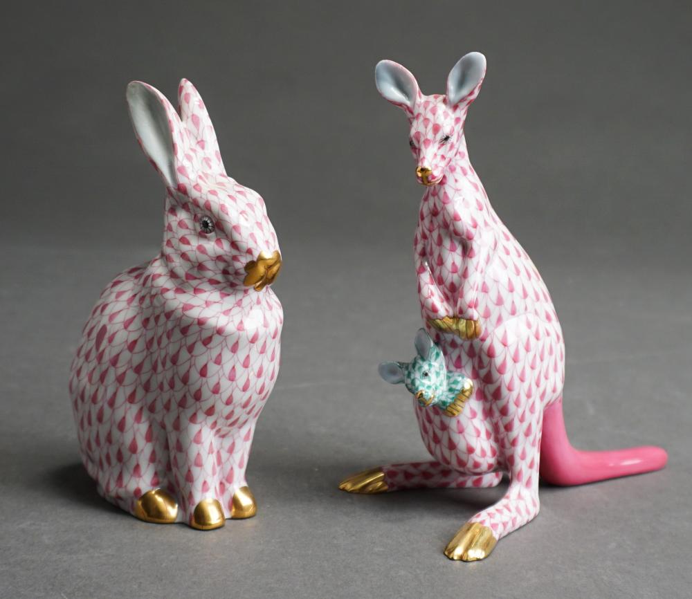 TWO HEREND PORCELAIN FIGURINES OF