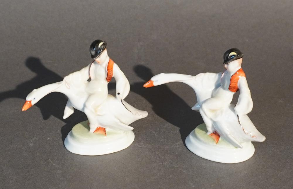 TWO HEREND PORCELAIN FIGURINES OF