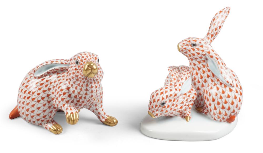 TWO HEREND PORCELAIN MEDIUM