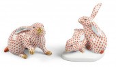 TWO HEREND PORCELAIN MEDIUM MO