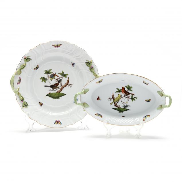 TWO HEREND PORCELAIN ROTHSCHILD