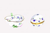 TWO HEREND PORCELAIN TABLE ITE