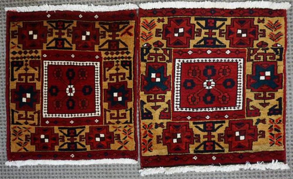 TWO HERIZ RUGS, LARGER: 2 FT X 2 FT