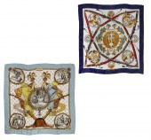 TWO HERMES PARIS SILK SCARVEST