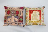 TWO HERMES SILK THROW PILLOWST