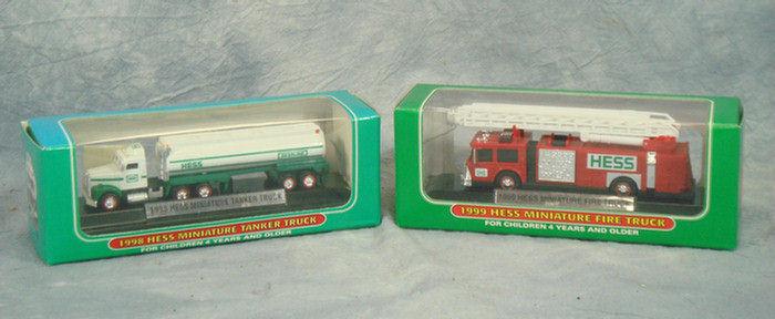 Two Hess Miniature Trucks, both