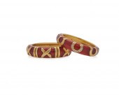 TWO HIDALGO 18K GOLD AND ENAME