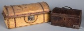 TWO HIDE AND LEATHER COVERED D