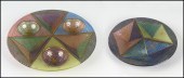 TWO HIGGINGS GLASS DISHES. Lar