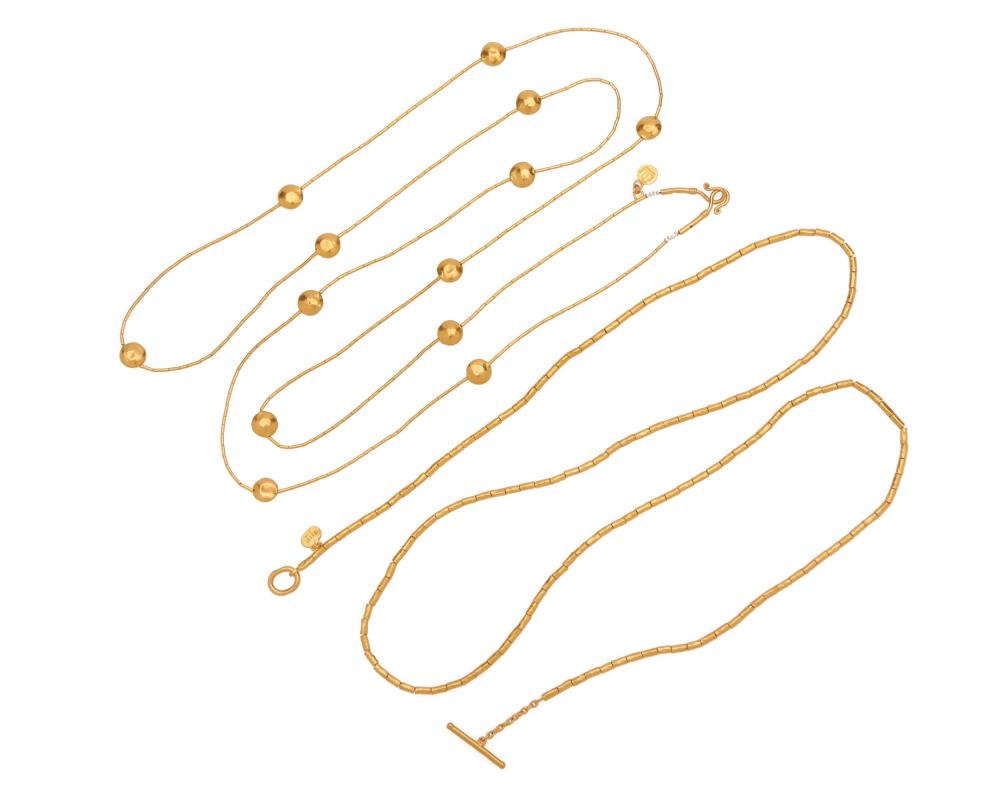 TWO HIGH KARAT GOLD NECKLACESTwo