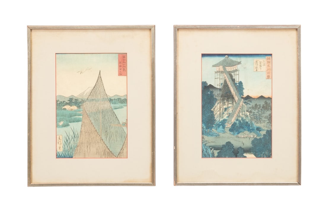 TWO HIROSHIGE II LANDSCAPE VIEWS