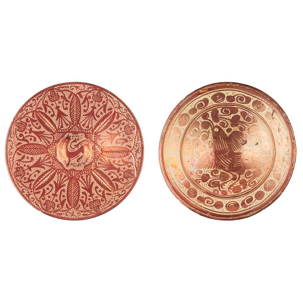 TWO HISPANO-MORESQUE COPPER