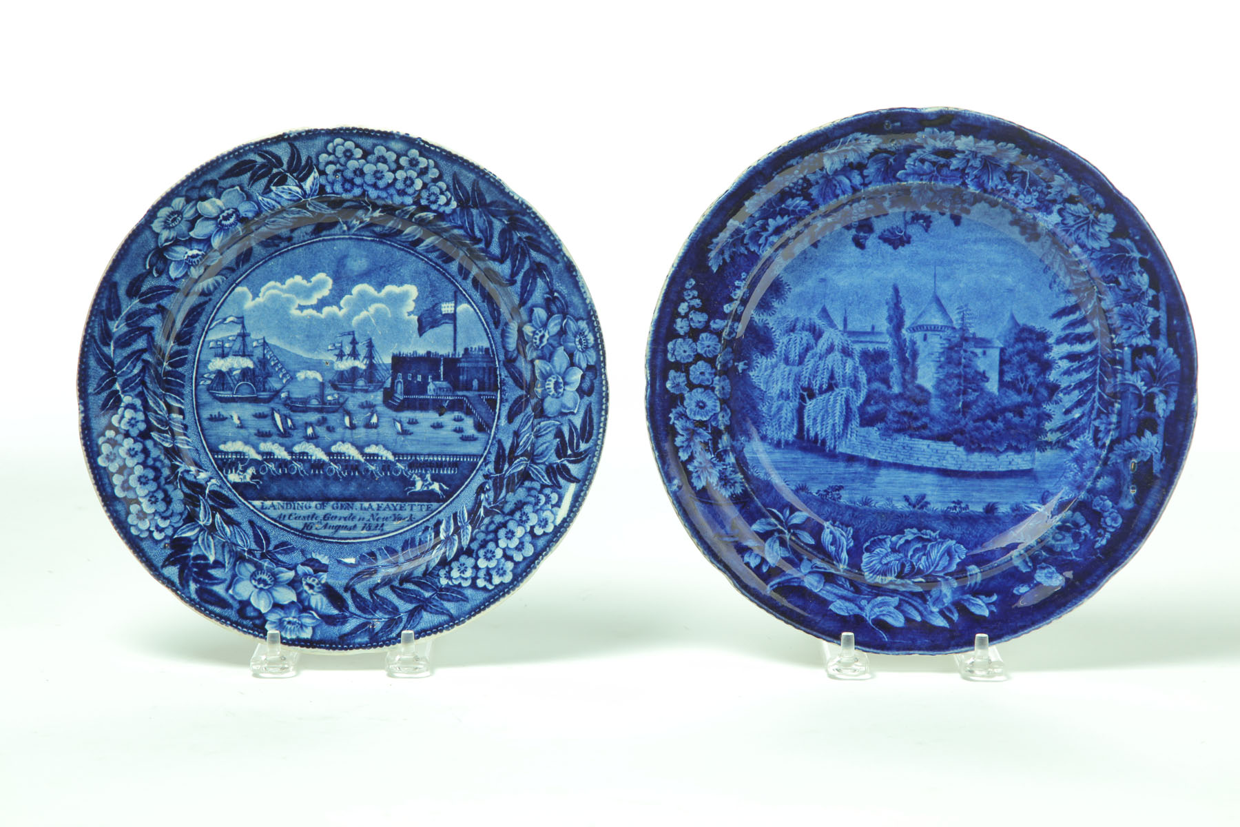 TWO HISTORIC BLUE STAFFORDSHIRE