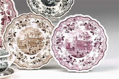 Two historical transferware plates