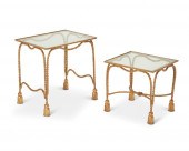 TWO HOLLYWOOD REGENCY GILT BRO