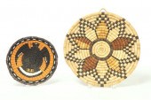 TWO HOPI BASKETRY TRAYS.  Geom