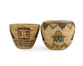 TWO HOPI COILED BASKETSTwo Hop