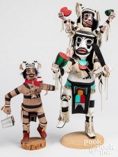 TWO HOPI HANO CLOWN KACHINA FI