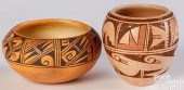 TWO HOPI INDIAN POLYCHROME POT