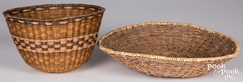 TWO HOPI INDIAN WICKER PEACH