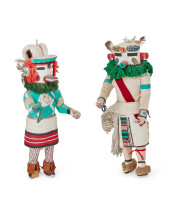 TWO HOPI POLYCHROME KATSINA FI