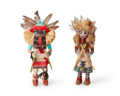 TWO HOPI POLYCHROME OGRE KATSI