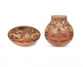 TWO HOPI PUEBLO POLYCHROME POT