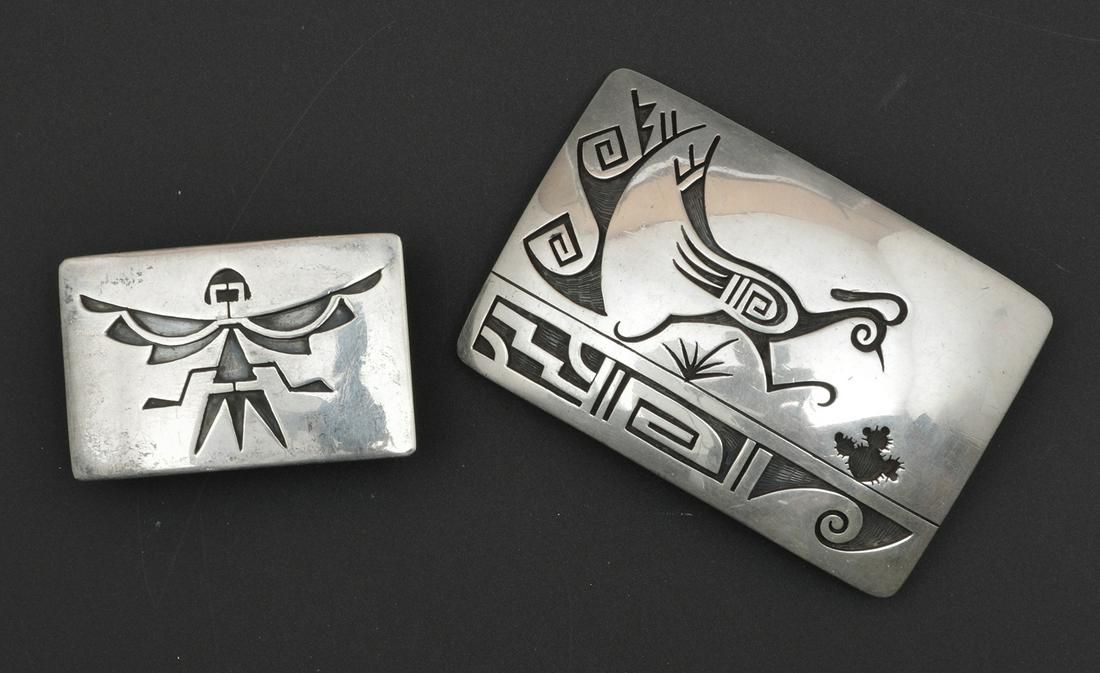 TWO HOPI STERLING SILVER BELT