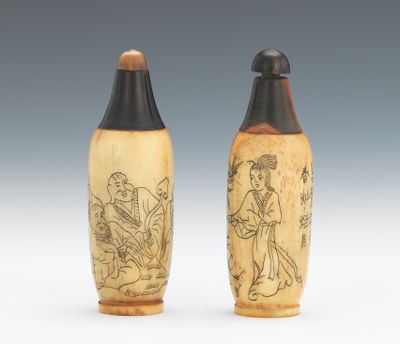 Two Horn and Bone Snuff Bottles
