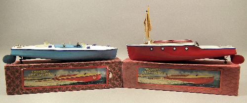 Two Hornby tinplate speed boats -