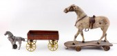 TWO HORSE-DRAWN PULL TOYS 19TH