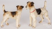 TWO HUBLEY CAST IRON FOX TERRI