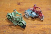 TWO HUBLEY CAST IRON MOTORCYCL