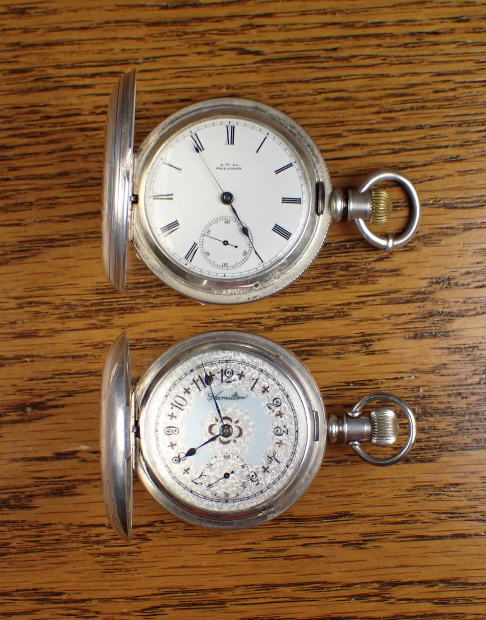 TWO HUNTER CASE POCKET WATCHESTWO