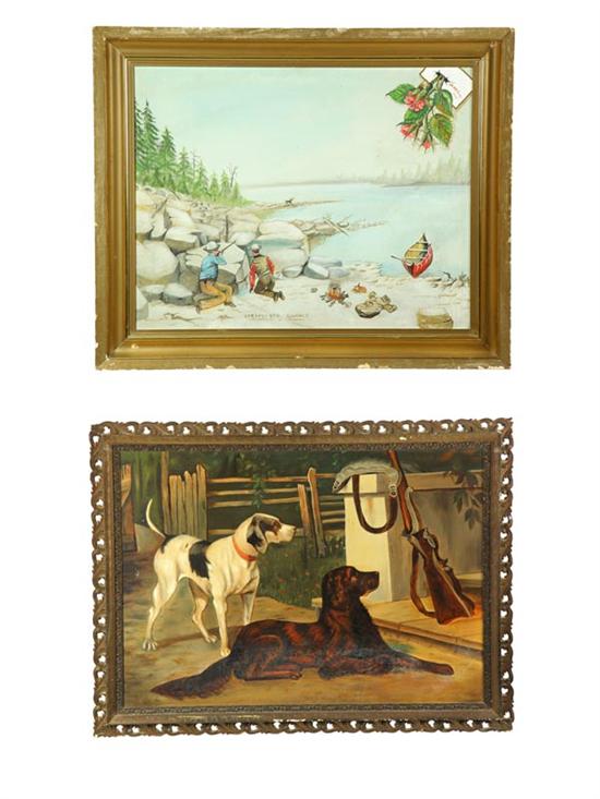 TWO HUNTING PAINTINGS.  American 