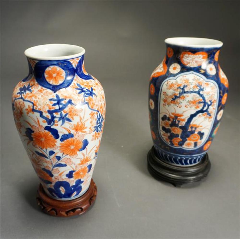 TWO IMARI POLYCHROME DECORATED