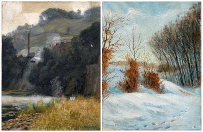 Two impressionist landscapes, oil