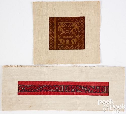 TWO INCAN TEXTILE REMNANTS, 12TH