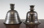 Two Indian Bidri ware huqqa ba
