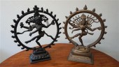 TWO INDIAN BRONZE DANCING SHIV