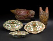 Two Indian Carved and Painted