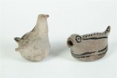 TWO INDIAN EFFIGY FIGURES.  Co