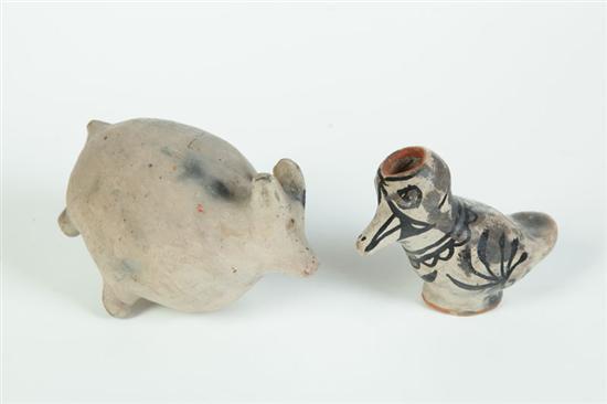TWO INDIAN EFFIGY FIGURES.  Cochiti